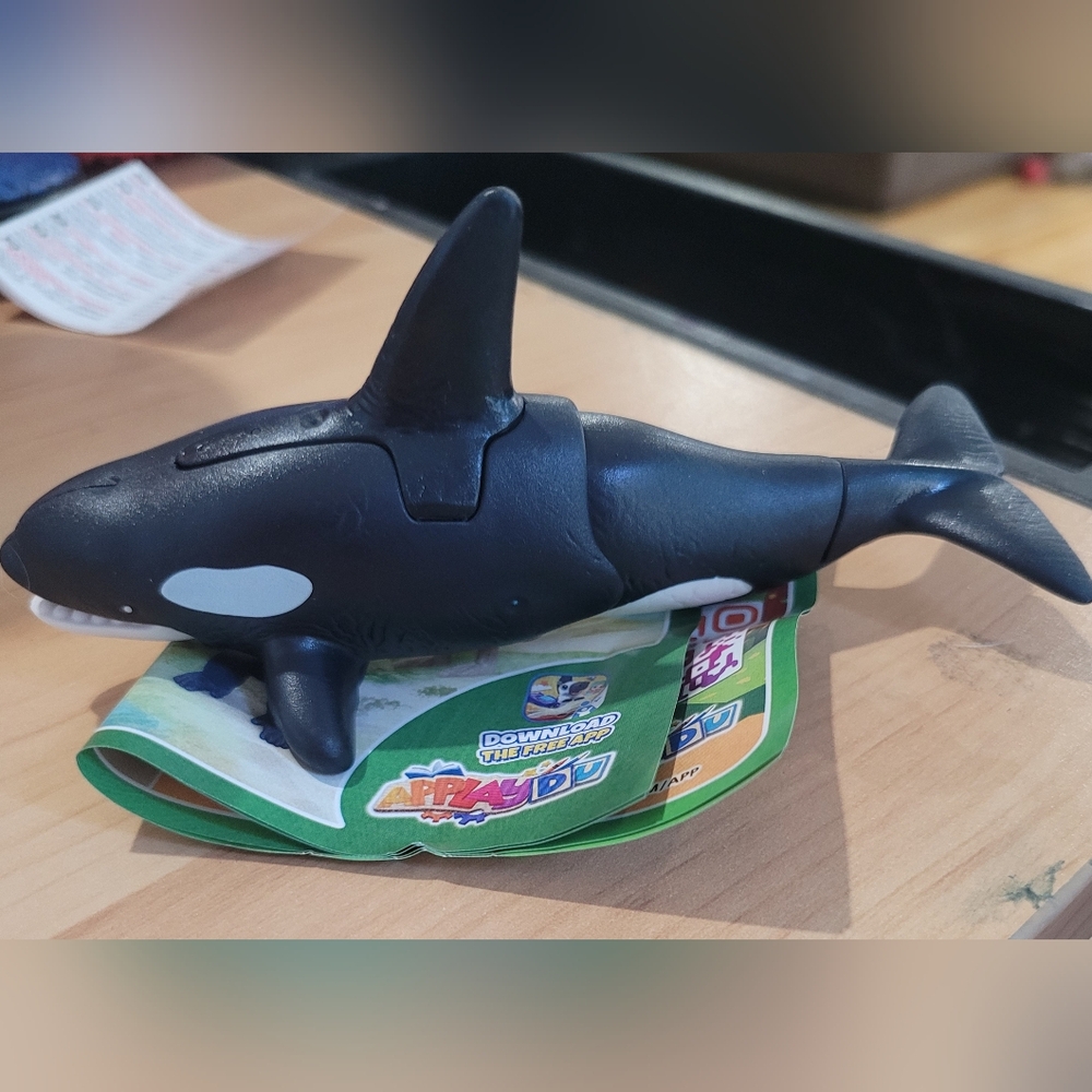 Kinder Egg Black and White Orca Toy